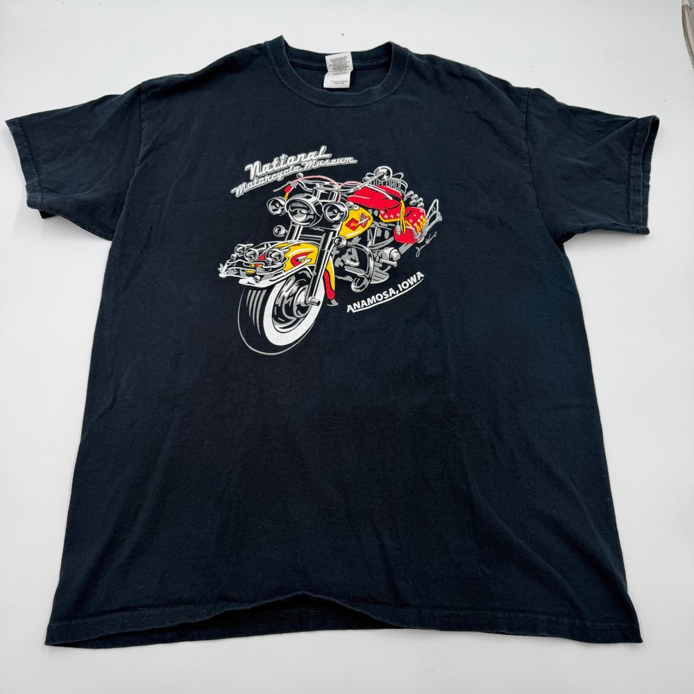 Gildan National Motorcycle Museum King Bill 54 FL Hydra-Glide T-Shirt Black M L